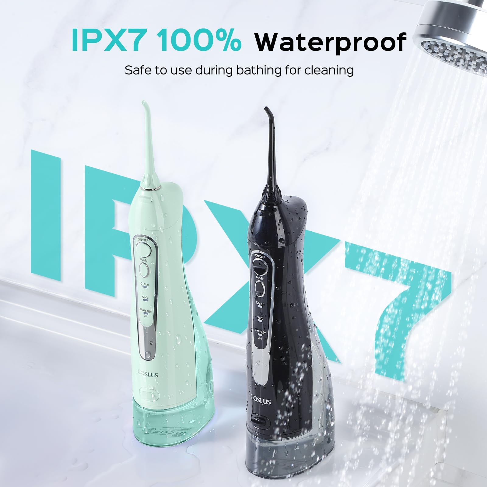 COSLUS 2 pack water flosser packaging image