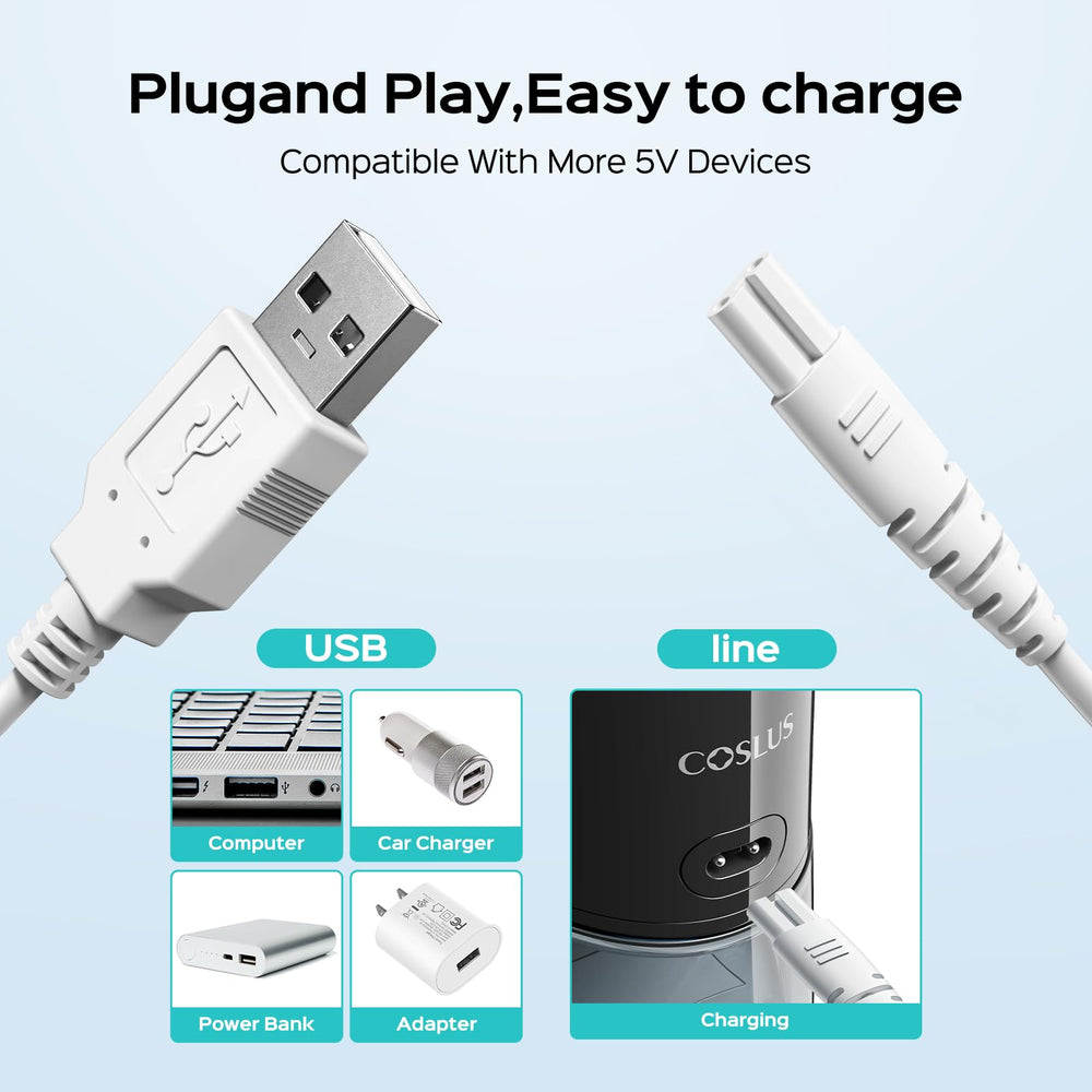 Charger supports 100-240V AC input for worldwide use