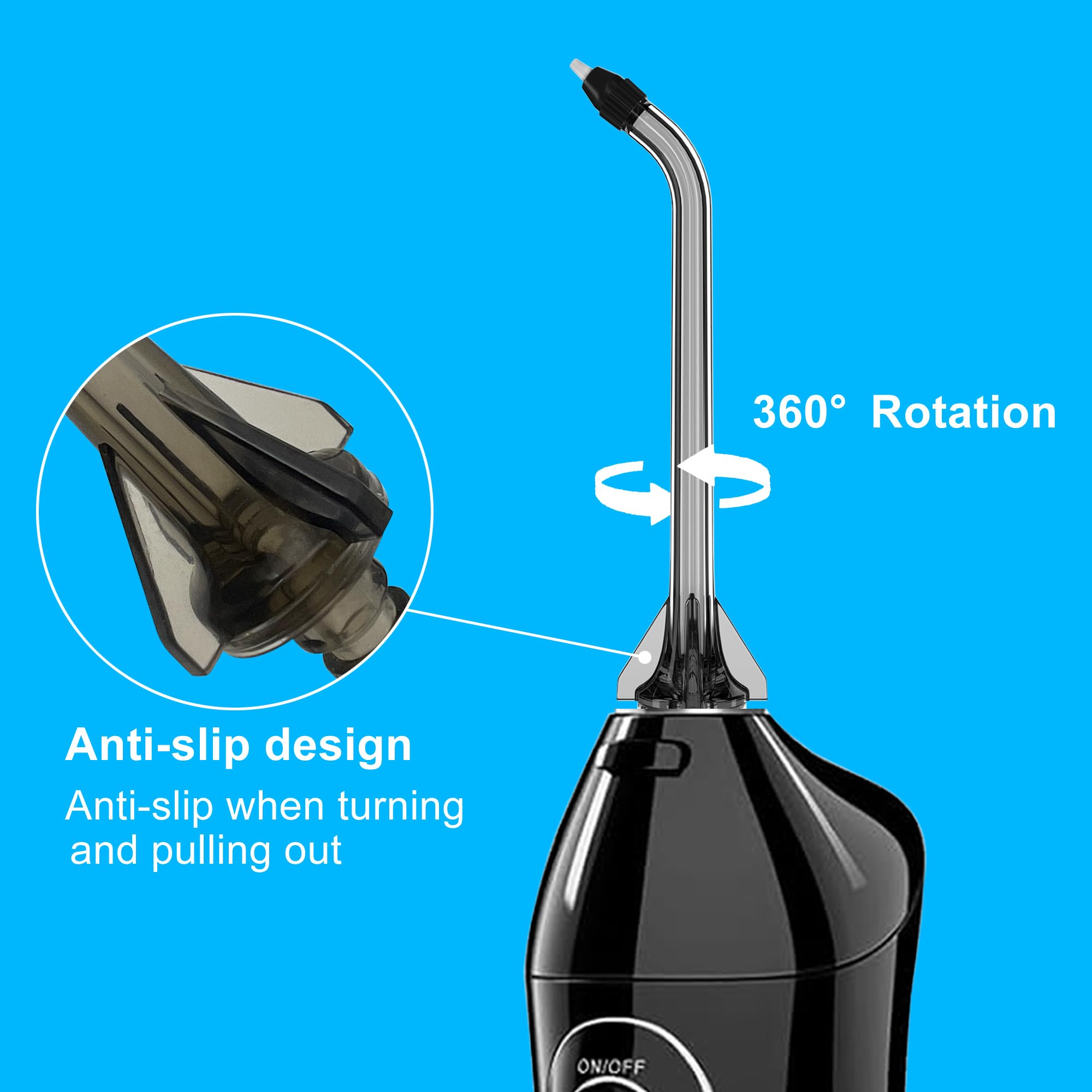 Small flexible tip for deep cleaning around teeth
