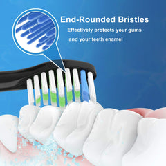 Contour-shaped bristles on COSLUS DY-108Pro replacement heads