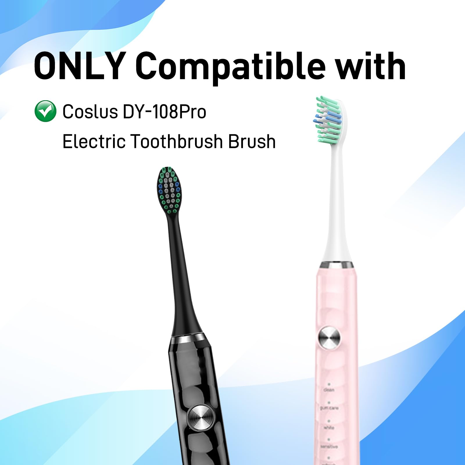 Replacement toothbrush head compatible with COSLUS C40 DY-108Pro for travel