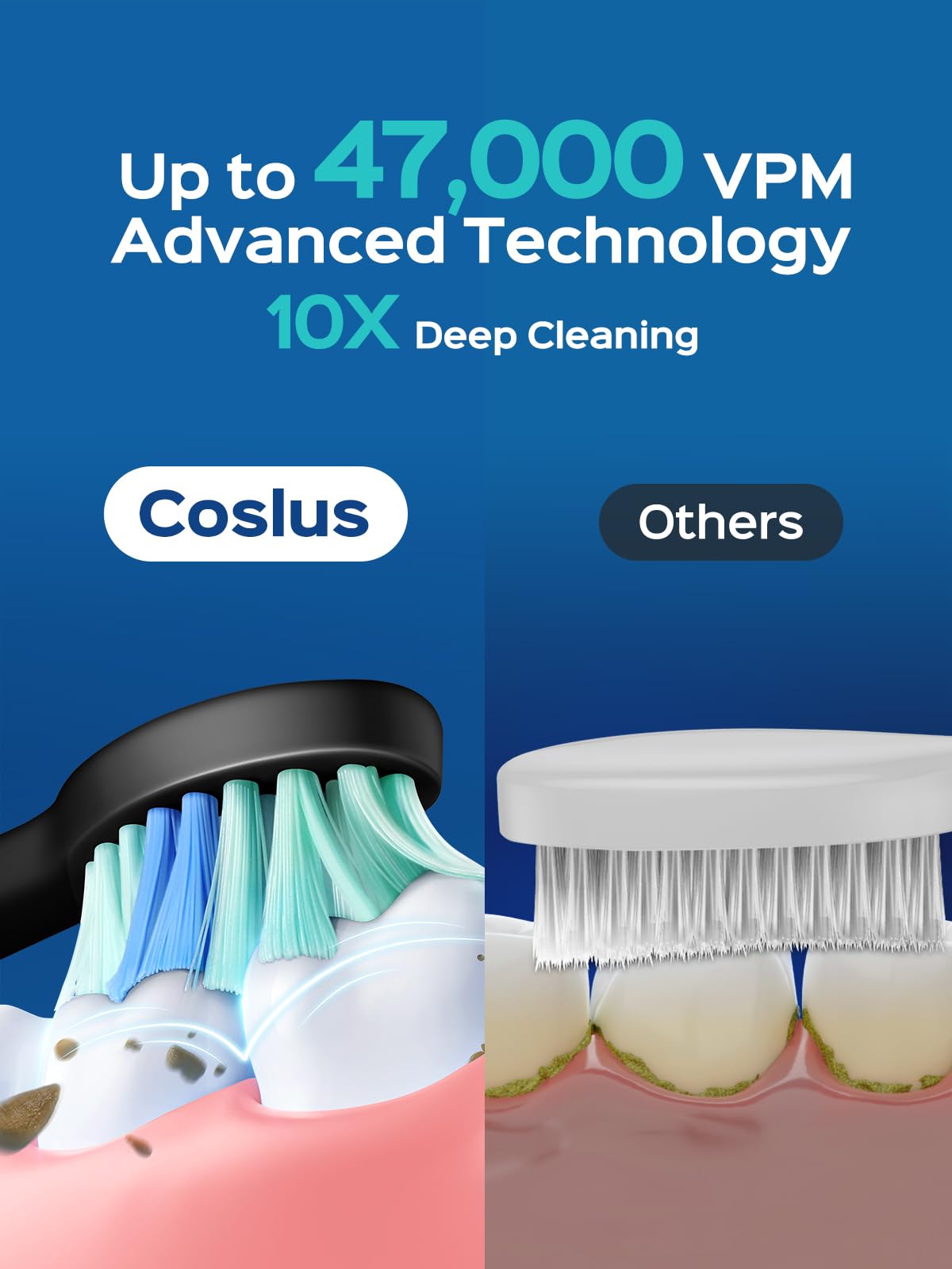Charging base and travel case for COSLUS toothbrush