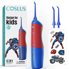COSLUS Kids Water Flosser red and blue with 150ml water tank