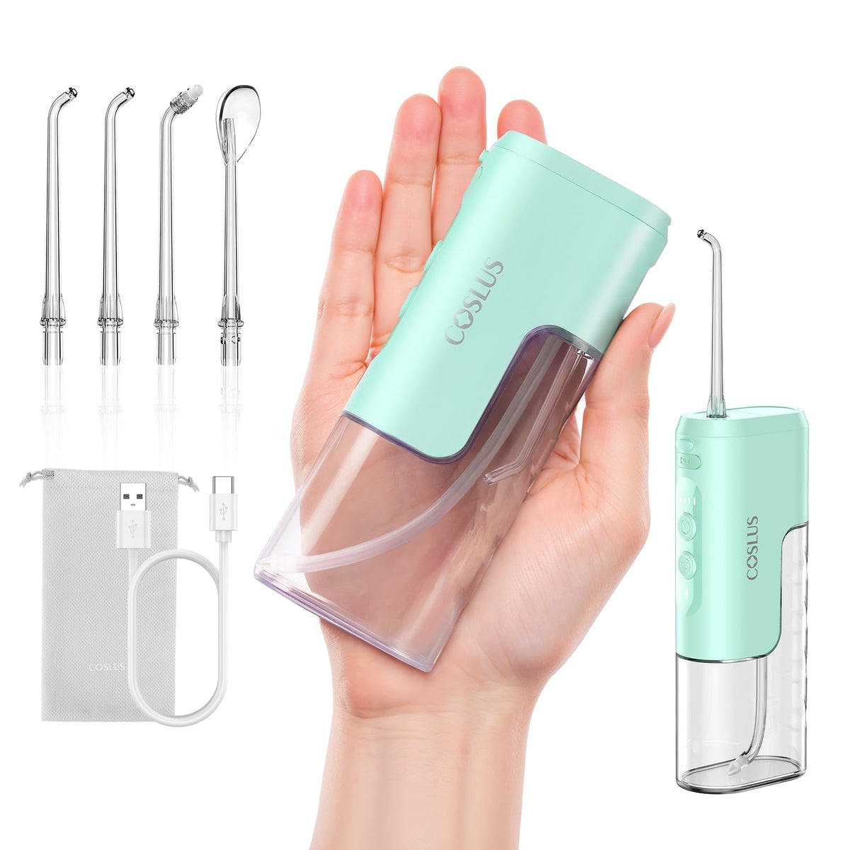 COSLUS Mini Travel Water Flosser - front view