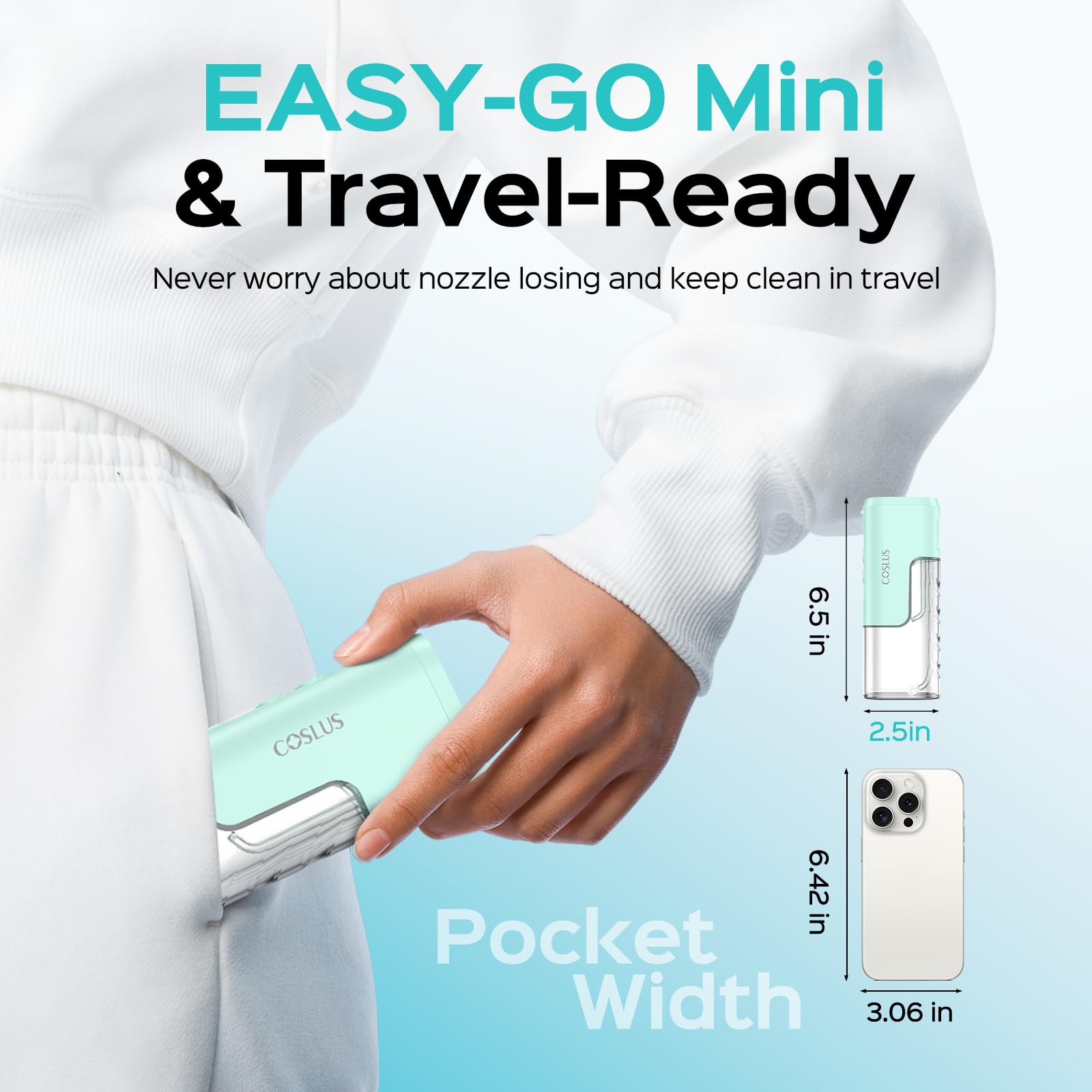 Portable cordless flosser with detachable tank