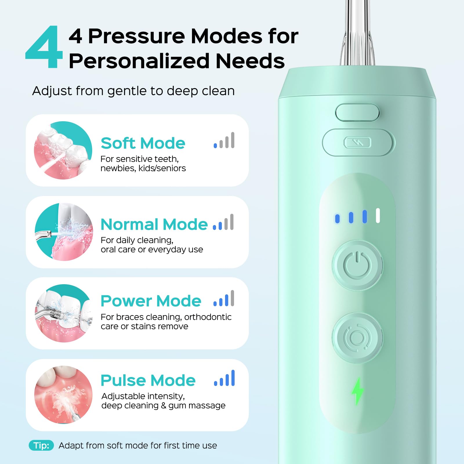 Travel bag with flosser and accessories