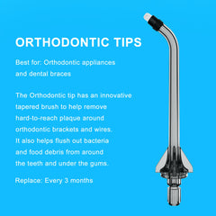 Tapered brush orthodontic tip designed for braces