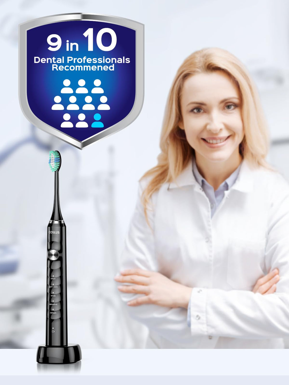 Display showing 5 professional cleaning modes
