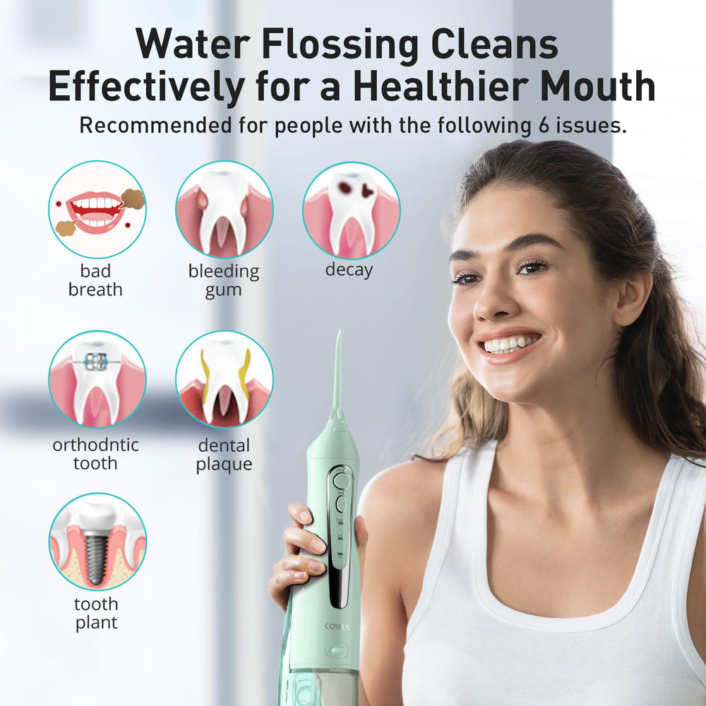 Five interchangeable cleaning tips for dental care