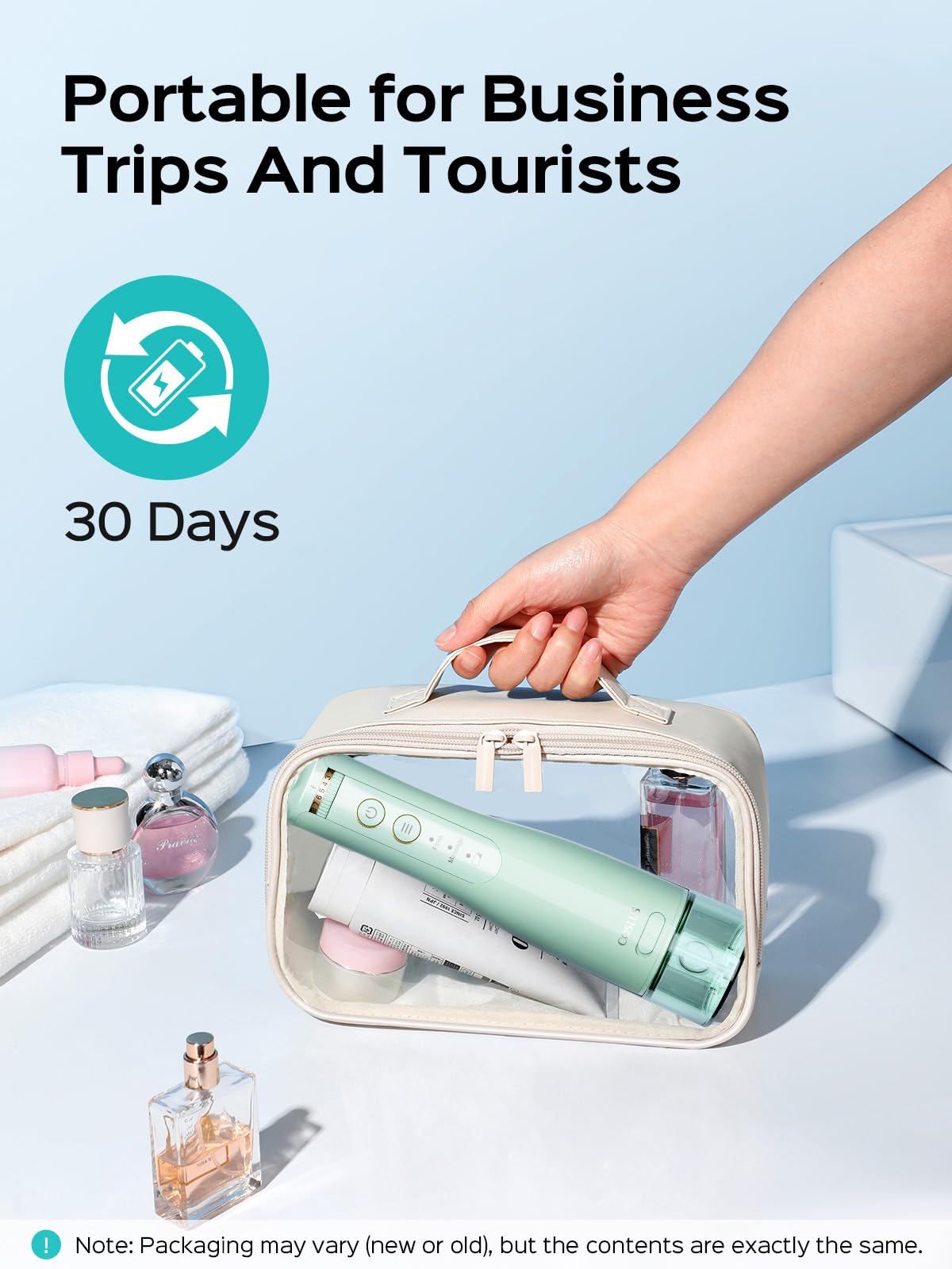 Compact cordless flosser ideal for travel and daily use