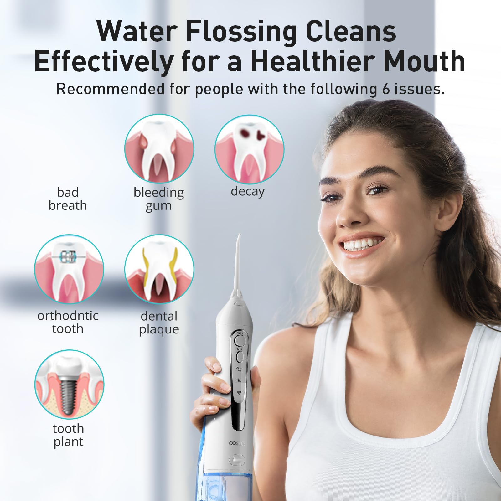 Travel-ready compact flosser for on-the-go cleaning