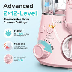 Five nozzles included with COSLUS water flosser