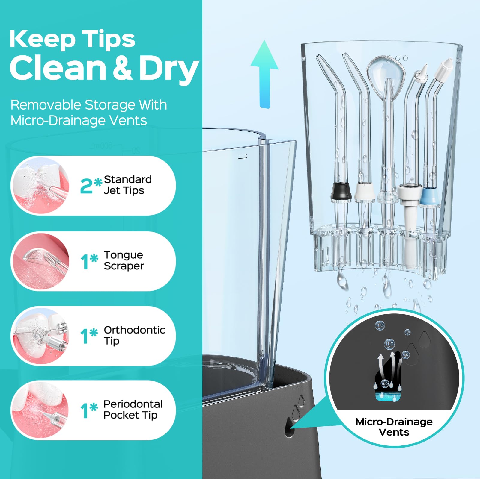 Patented storage keeps tips organized and dry