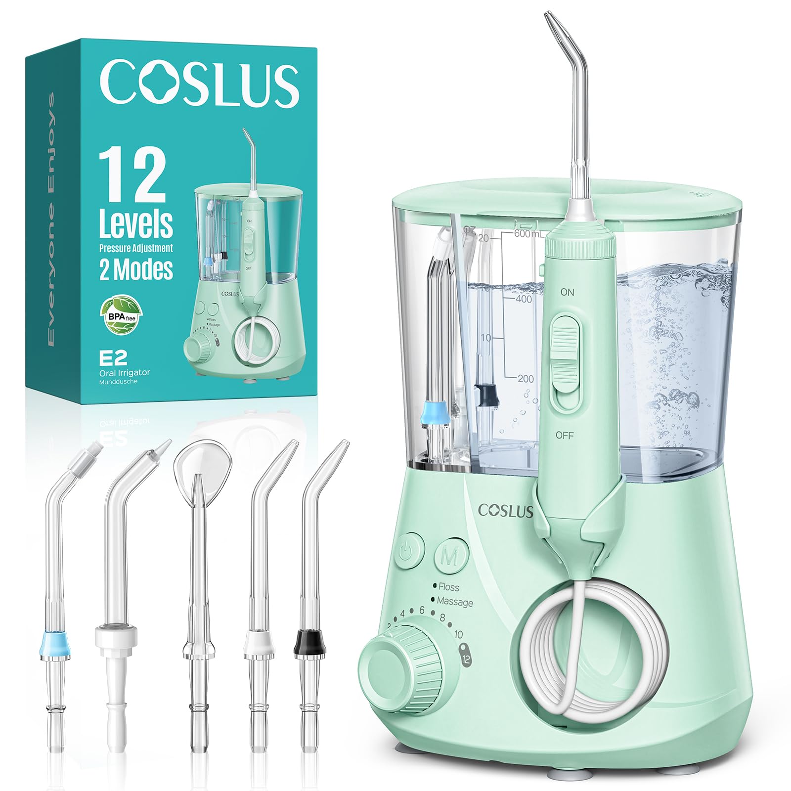 COSLUS water flosser green front view