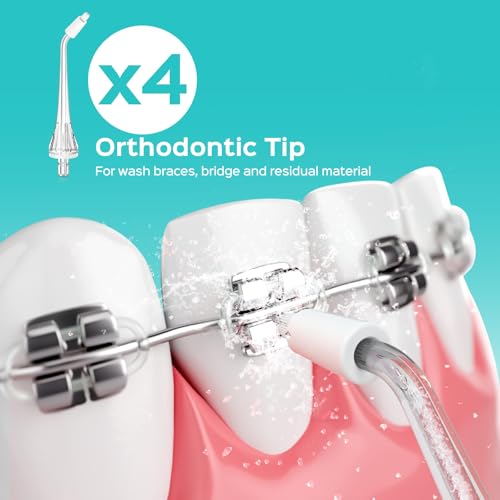 Multi-pack of replacement tips for the whole family, including orthodontic and tongue cleaner tips
