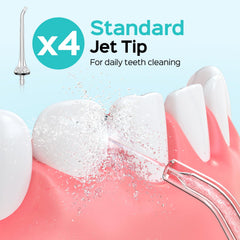 Close-up of standard jet tip for water dental flossers