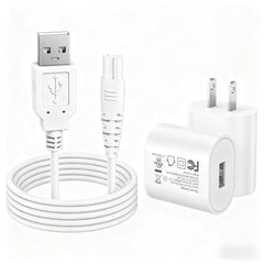 COSLUS water flosser USB charger and wall adapter front view