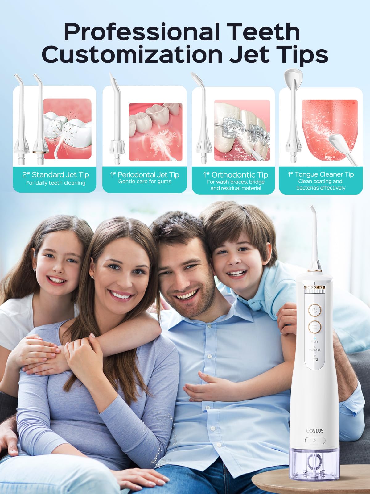 Replacement tips for COSLUS whitening water flossers