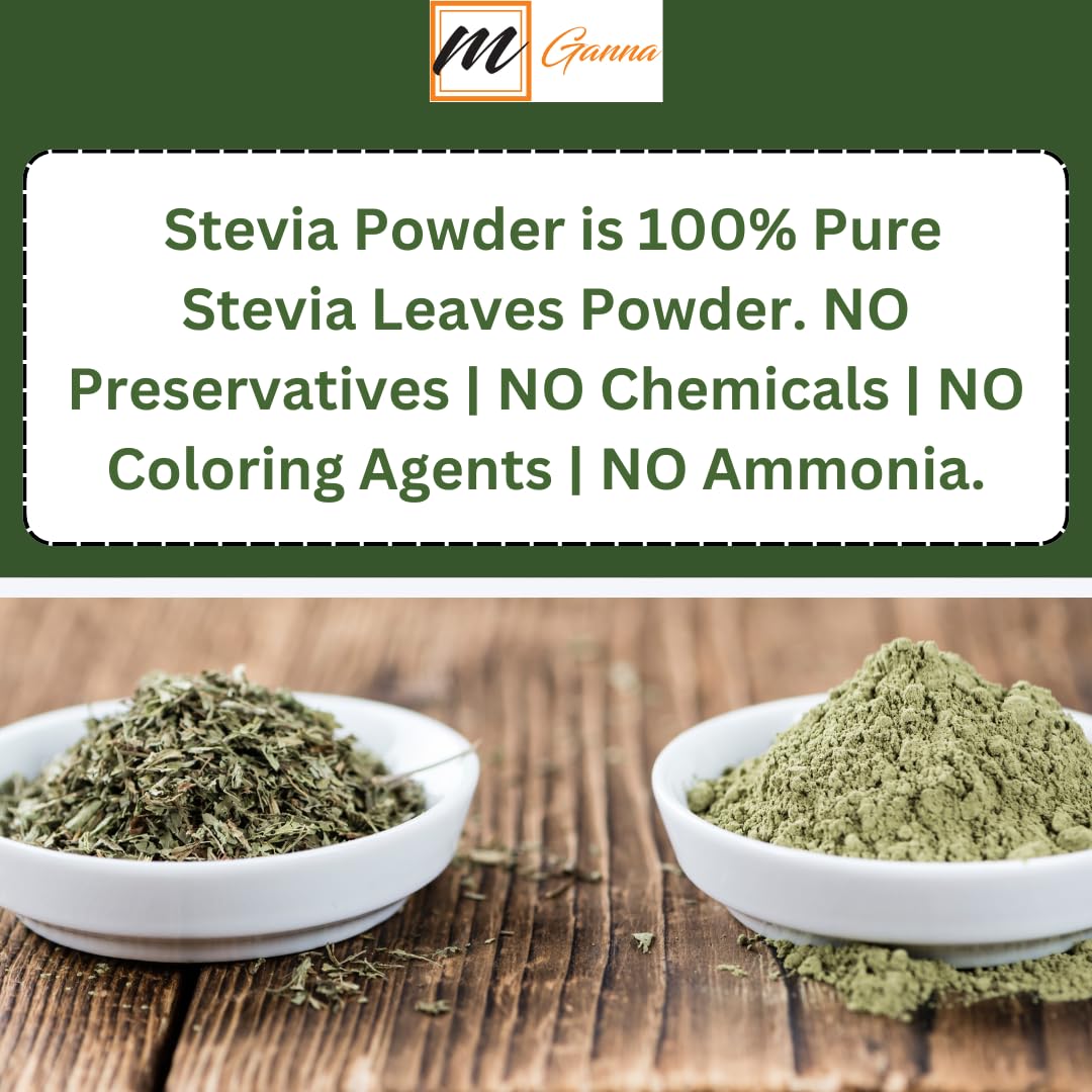 Cosmetics formulation: stevia leaf powder in product