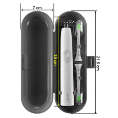Interior view of Cosmos travel case showing space for one handle and two heads