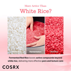 COSRX pouring serum onto hand to demonstrate application and absorbent finish