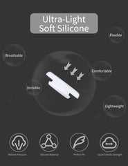 Close-up of soft silicone nose pads for comfort and durability