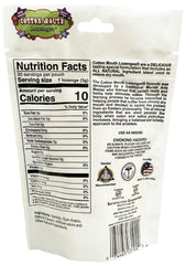 Back label on Cotton Mouth Lozenges Fruit Mix 3.3oz bag