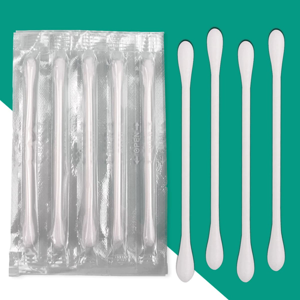 Close up of 200 pack cotton swabs in bundle