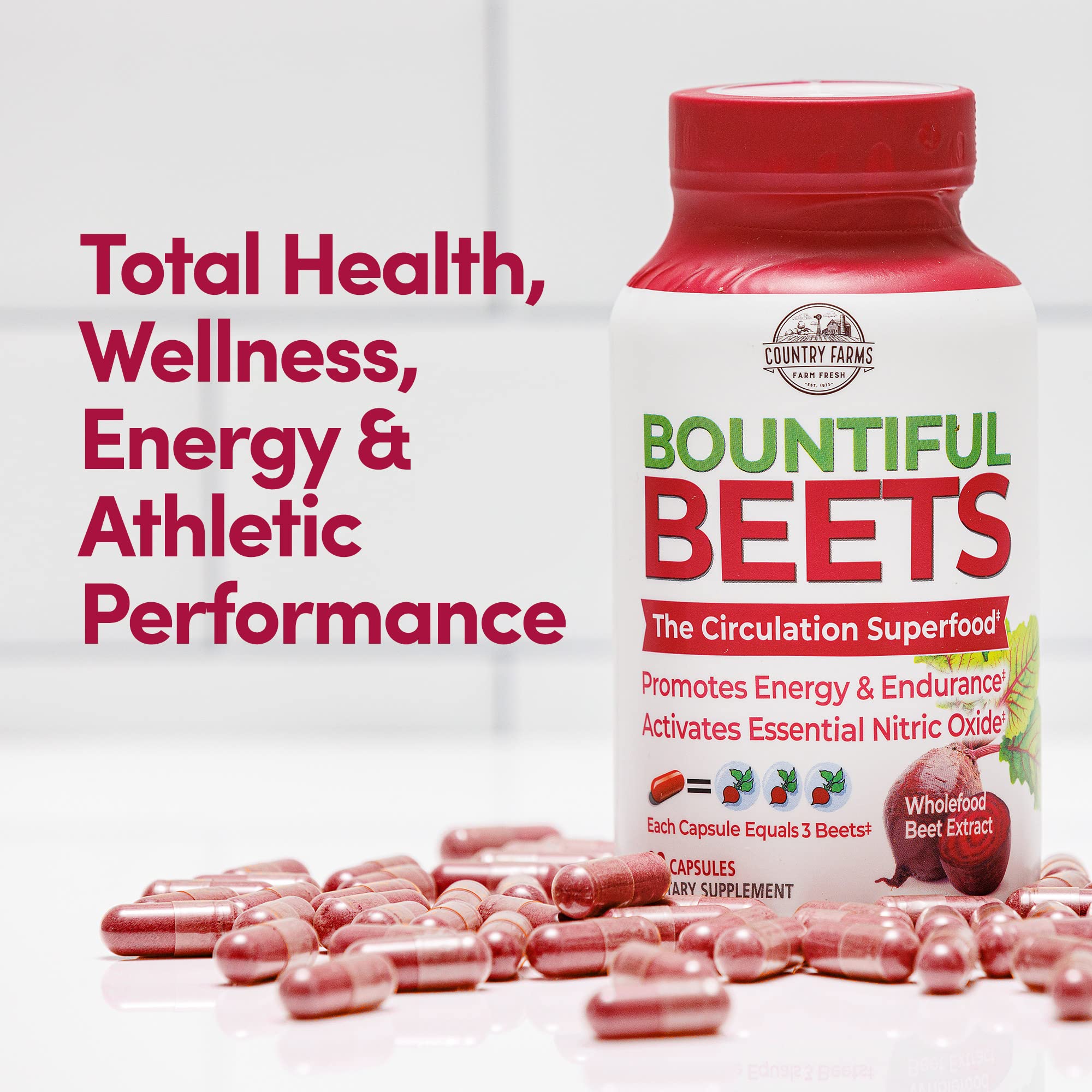 Graphic illustrating circulation benefits of beetroot capsules