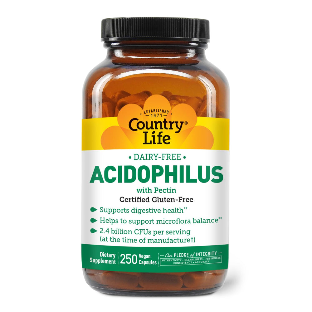 Country Life Acidophilus probiotic bottle with label