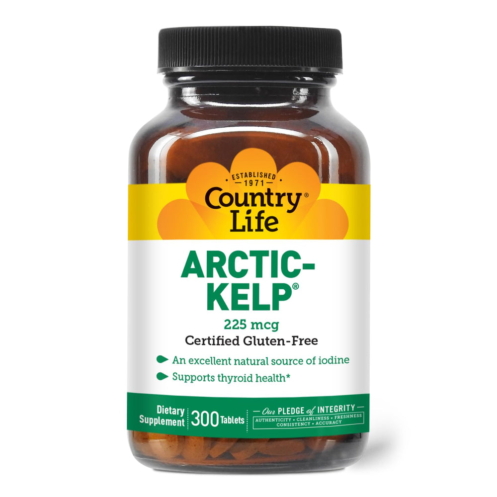 Country Life Arctic-Kelp iodine supplement bottle with 300 tablets