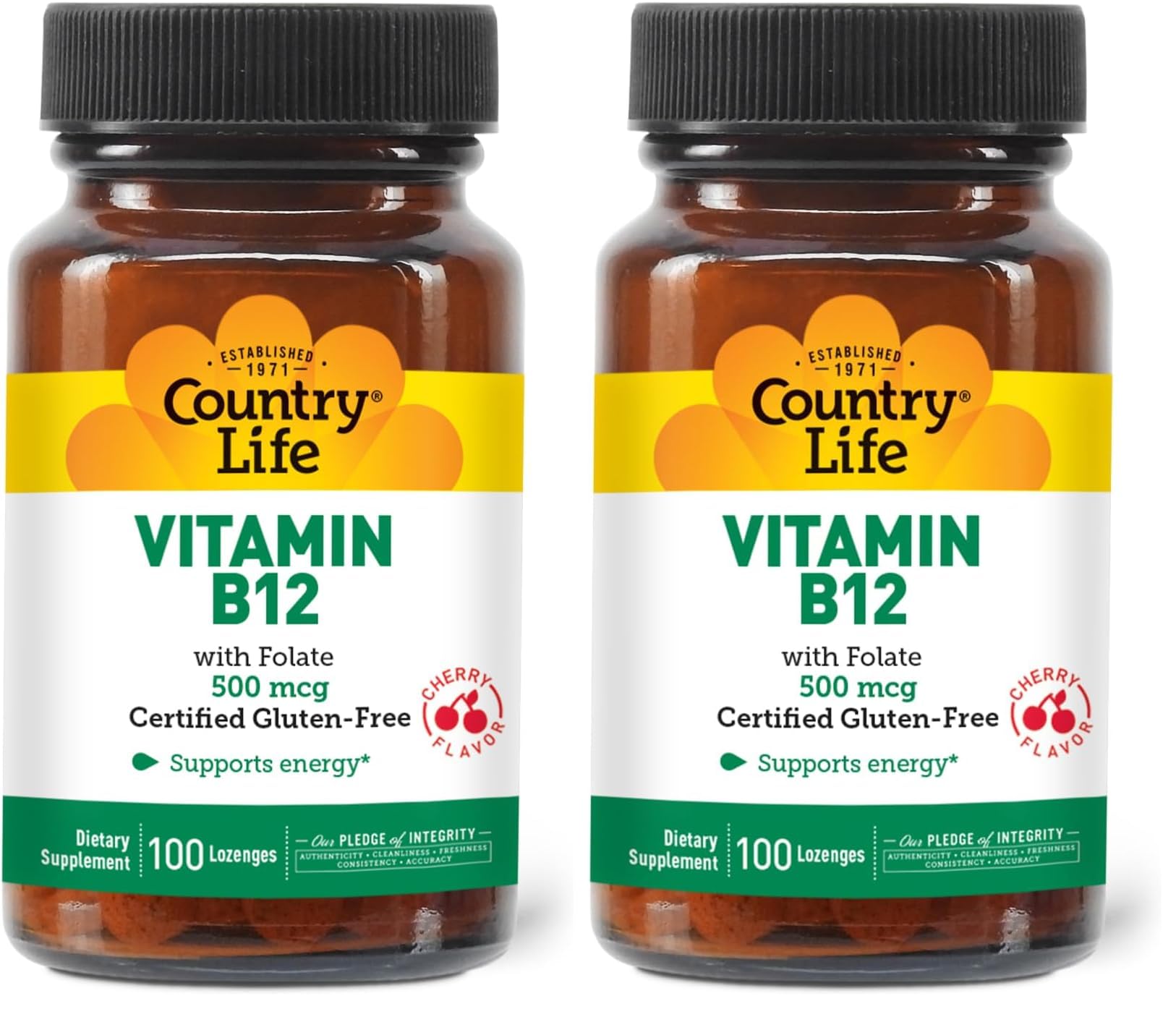 Country Life B12 with Folate bottle and label