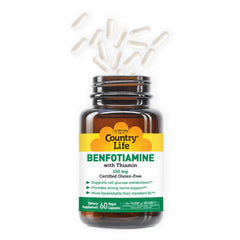 Close-up of Benfotiamine 150mg capsules