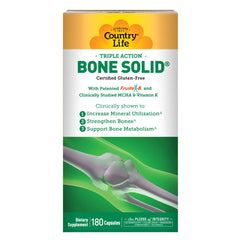 Country Life Bone Solid bottle with 180 capsules - front view