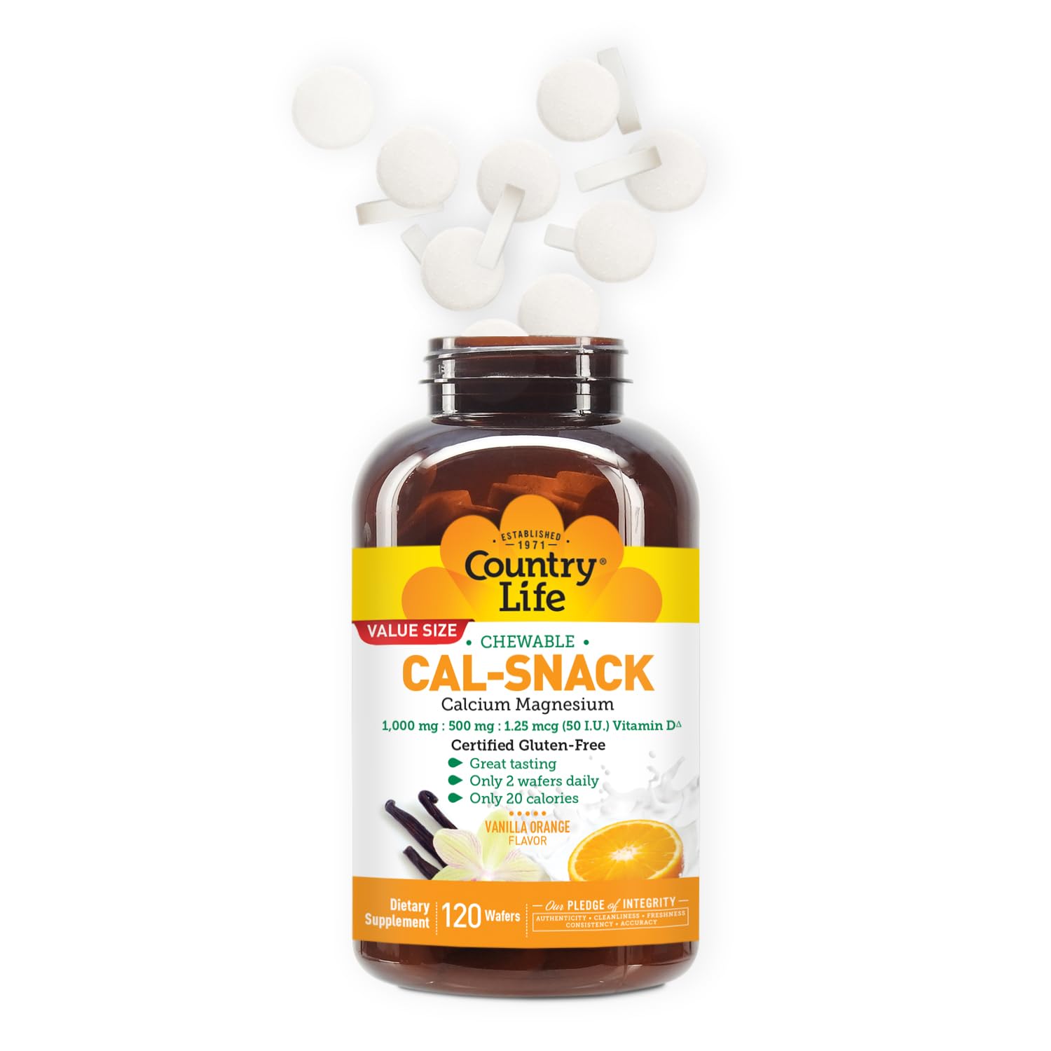 Two Cal-Snack wafers prepared for consumption