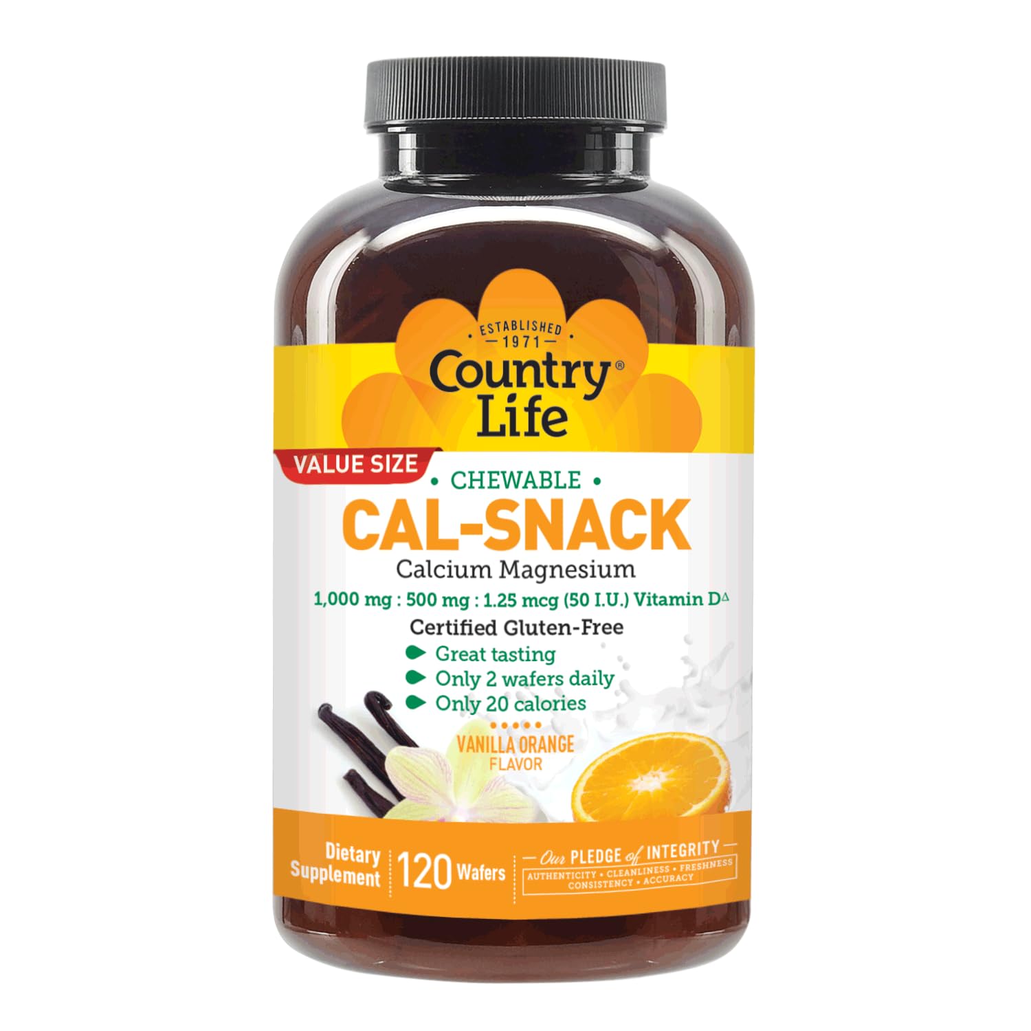 Nutrition facts panel on Cal-Snack packaging