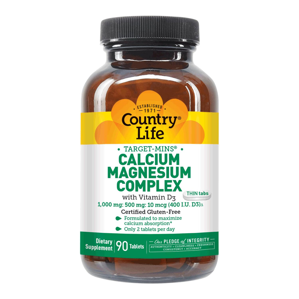 Top-down view of Country Life bottle with 180 tablets