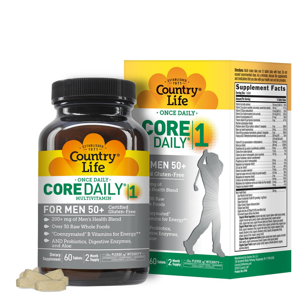 Country Life CORE Daily-1 Multivitamin for Men 50+ bottle on white background