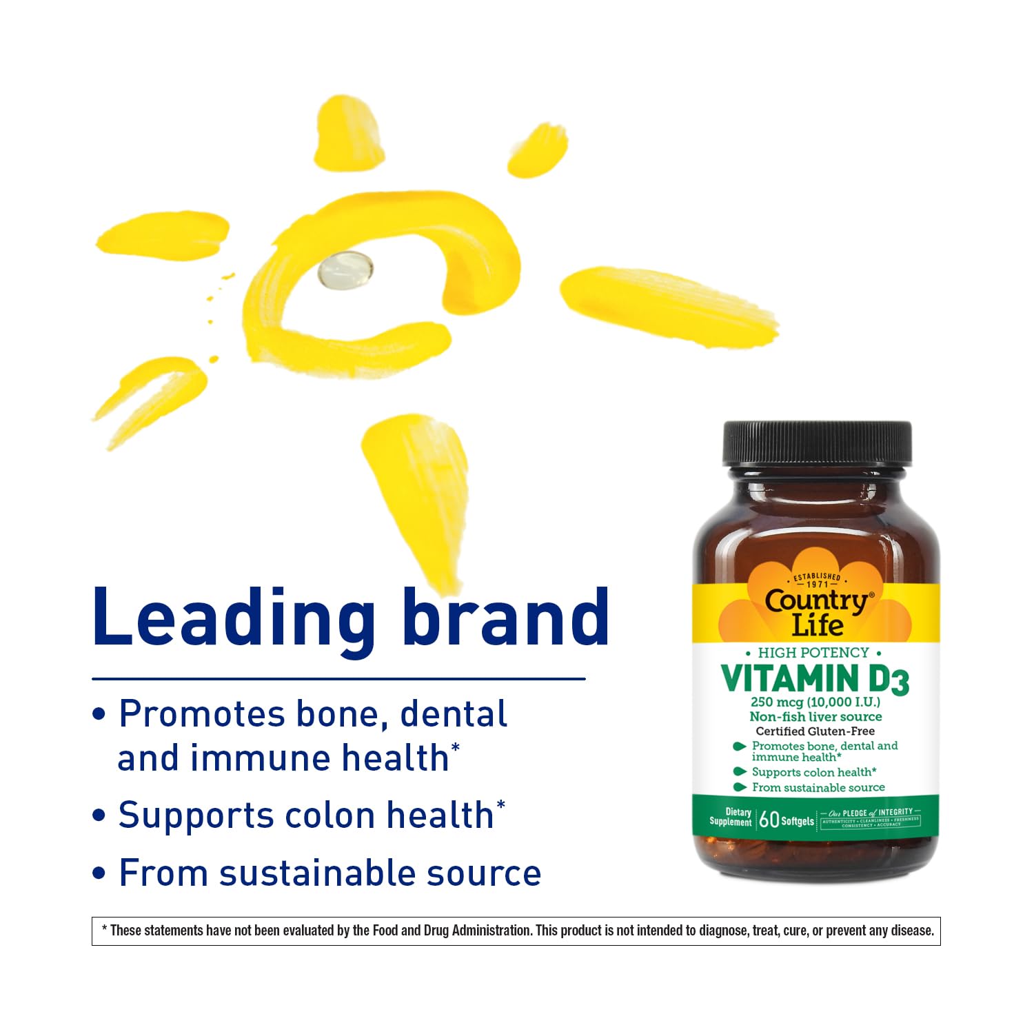 Country Life Vitamin D3 10,000 IU bottle