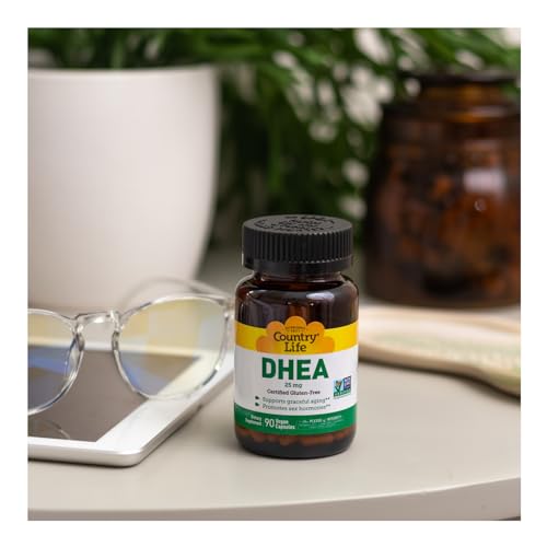 USA-made facility symbol for Country Life DHEA 25mg