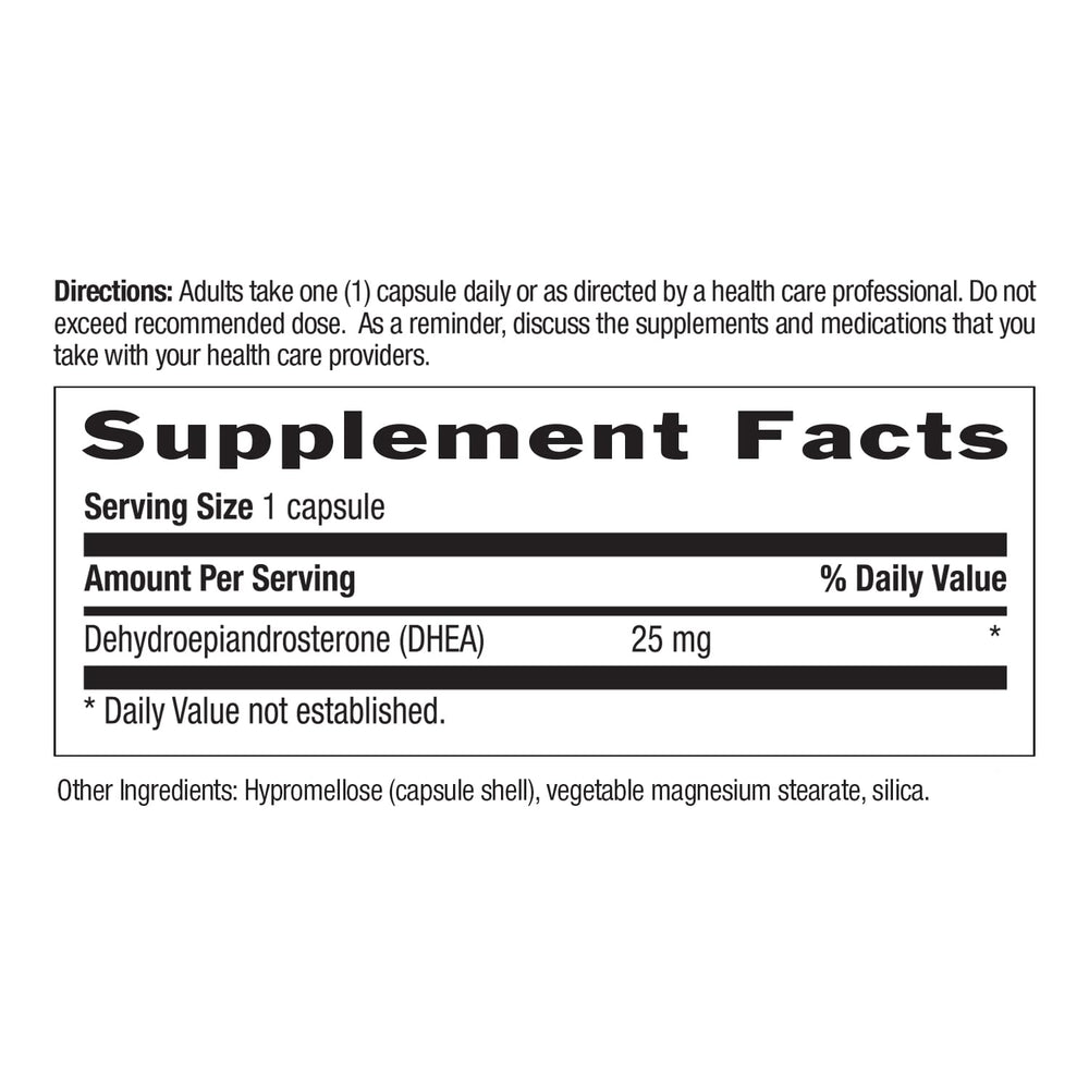 Vegan certification badge for Country Life DHEA 25mg
