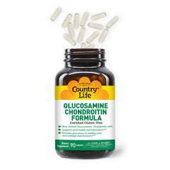Glucosamine Chondroitin capsules near Country Life bottle