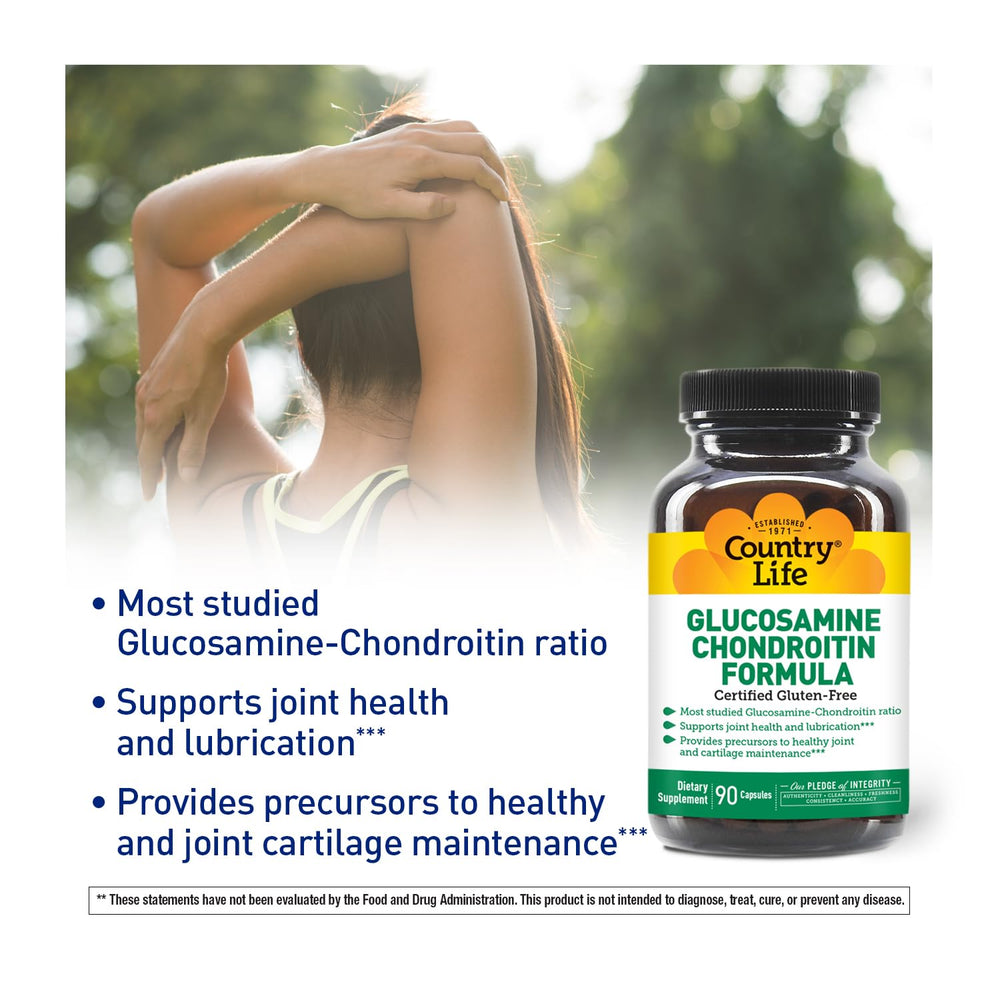 Ingredient panel of Country Life Glucosamine Chondroitin