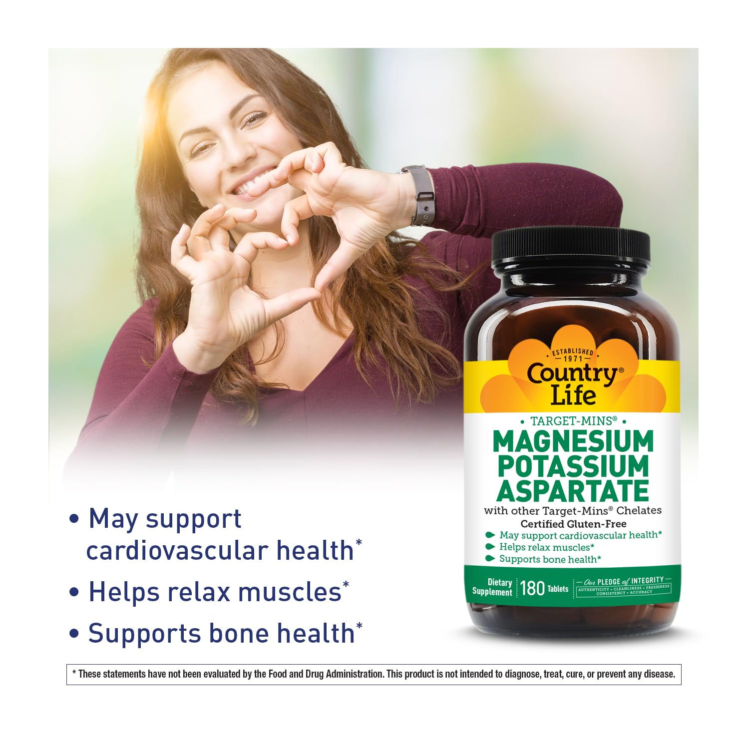 Country Life gluten-free label on supplement bottle