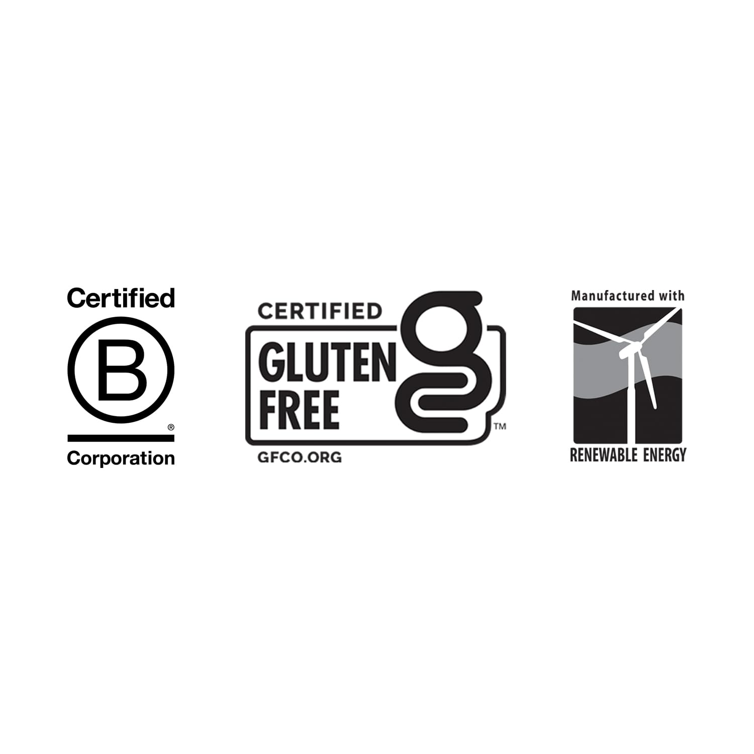 Icons indicating clean formula with no GMOs, gluten, or soy