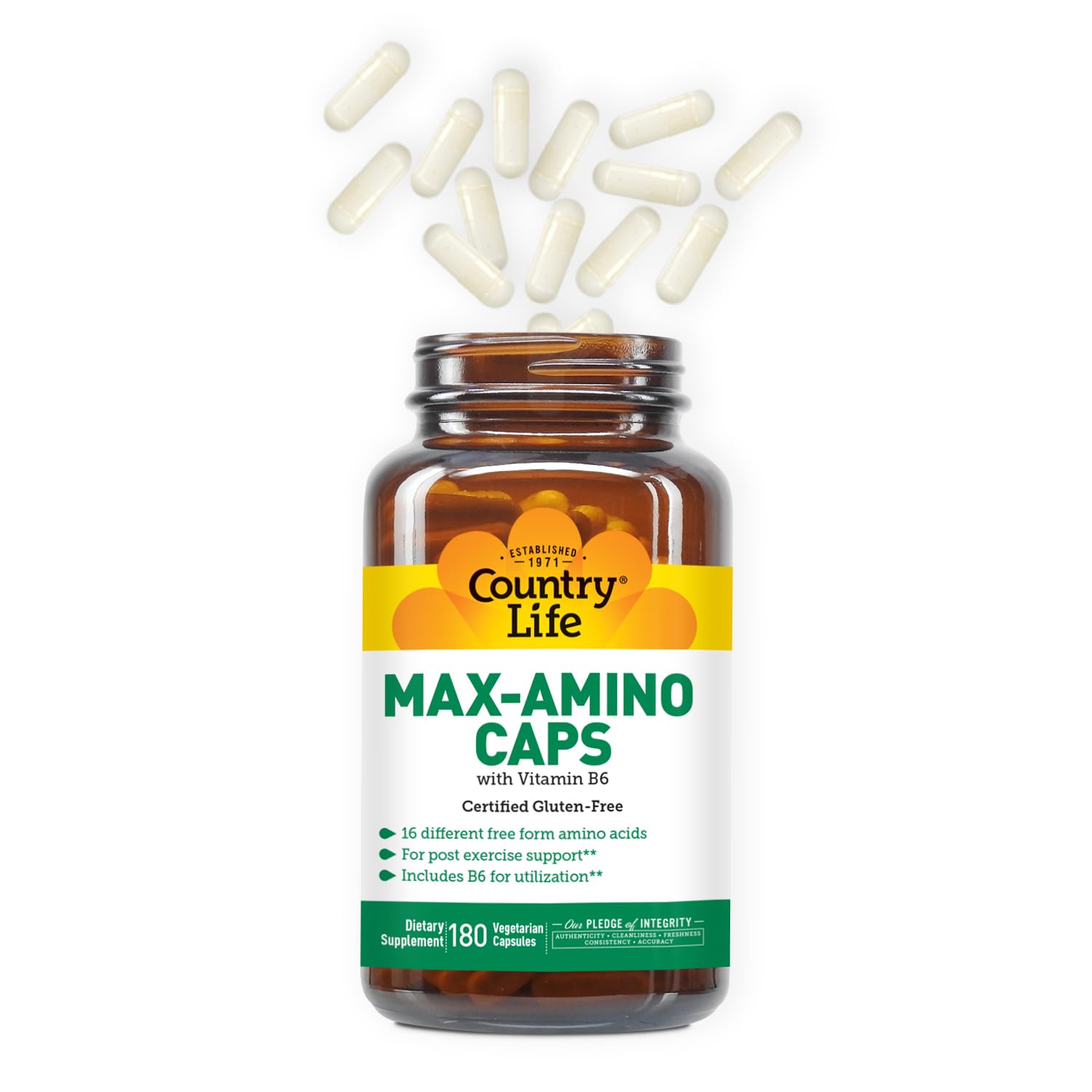 Close-up of Maxi-Amino 16 amino acids label