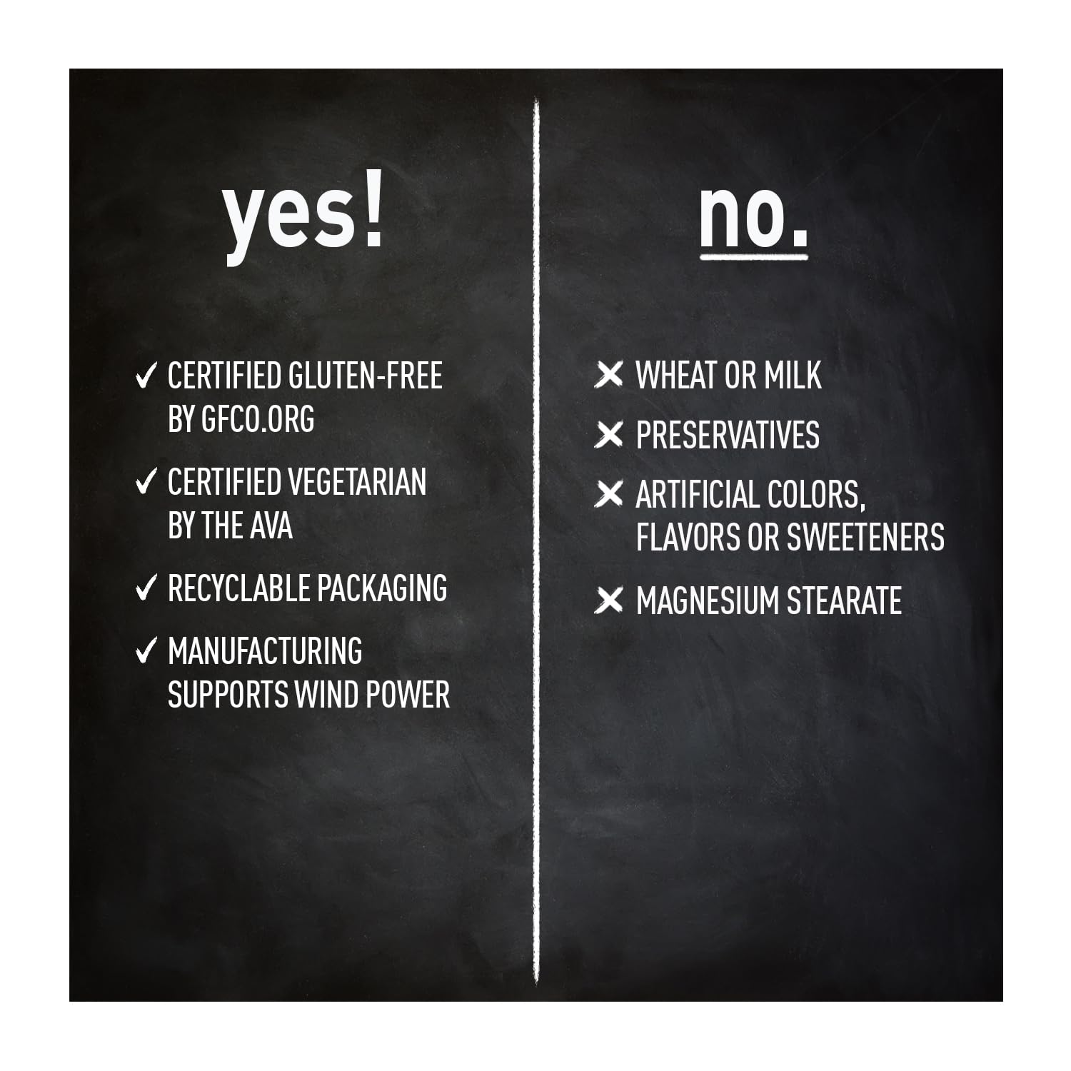 Packaging highlighting gluten-free and vegetarian claims