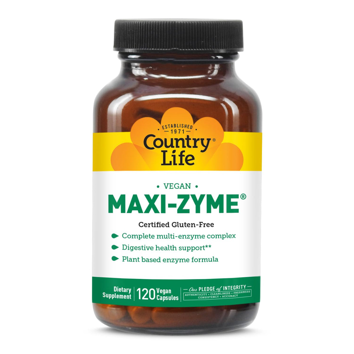 Country Life Maxi-Zyme bottle and label