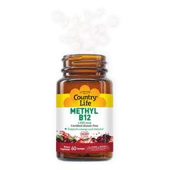 60-count bottle of Country Life Methyl B-12 Capsules