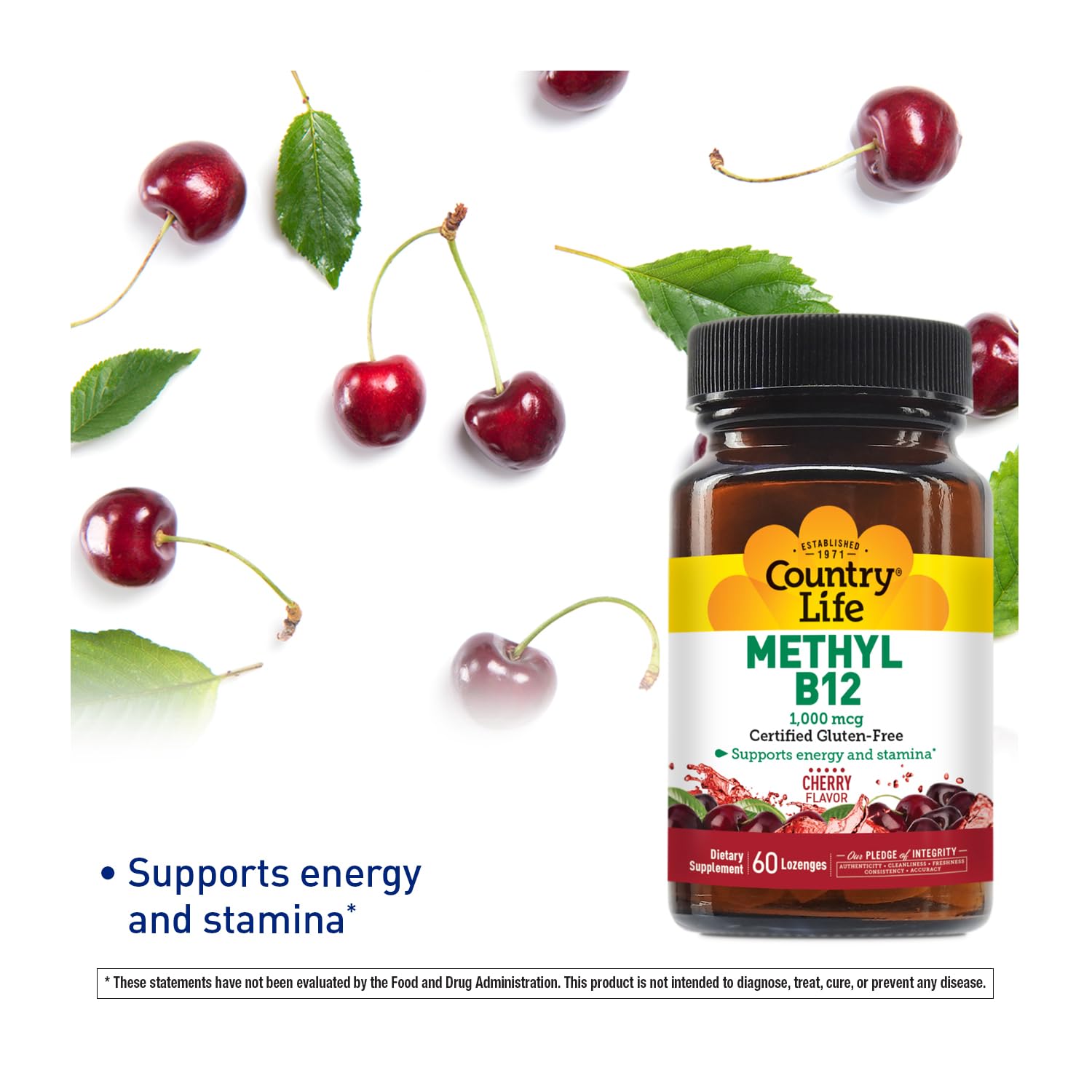 Supplement facts panel highlighting B vitamins